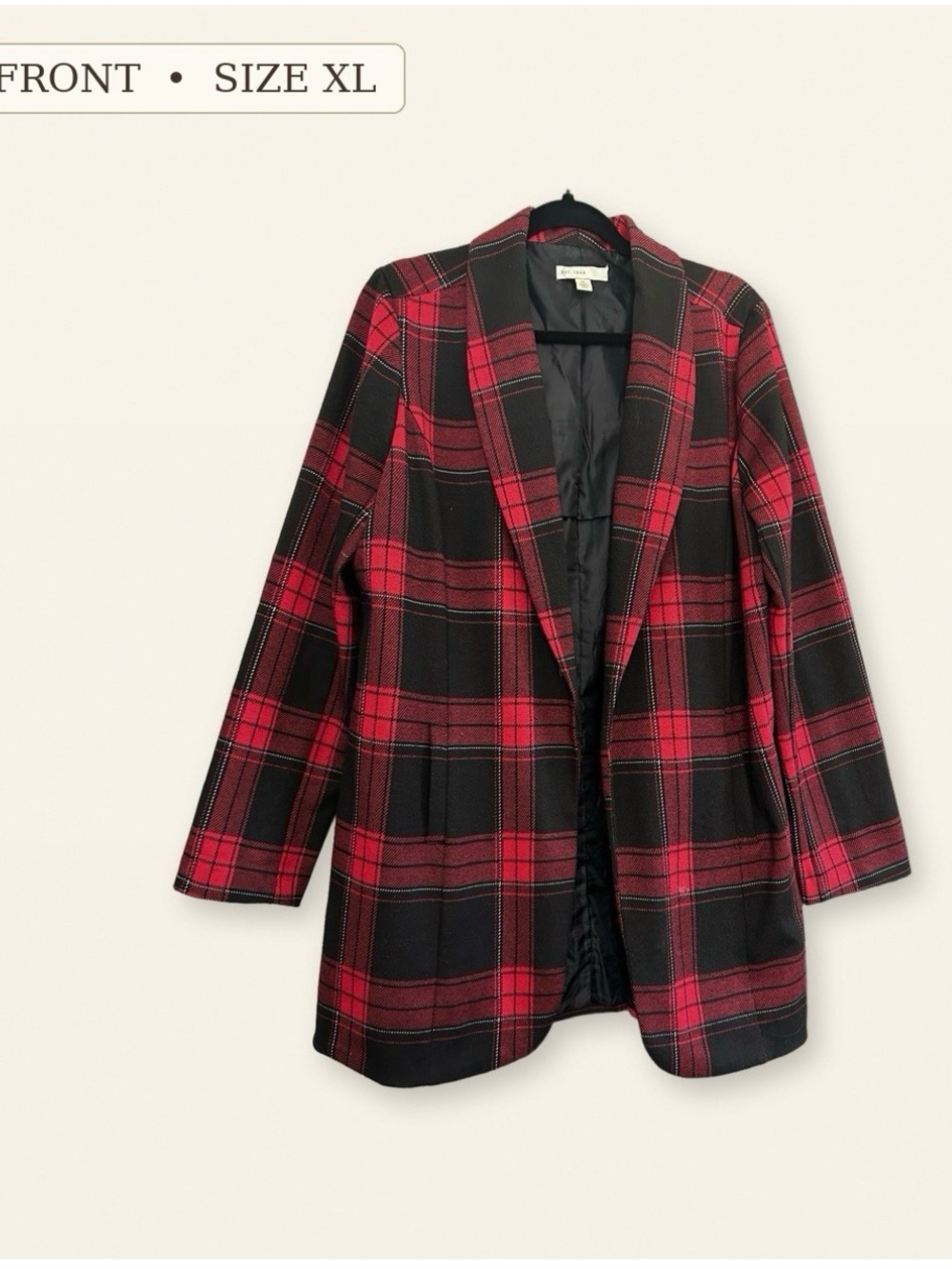XL Red Buffalo Plaid Women’s Blazer